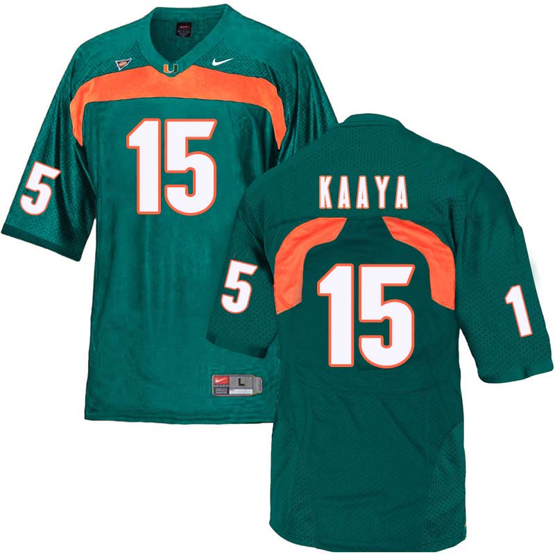Nike Miami Hurricanes #15 Brad Kaaya College Football Jerseys Sale-Green - Click Image to Close